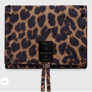 NEW REBECCA MINKOFF DARREN METRO LEOPARD LEATHER WALLET
